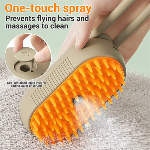 Cat Steam Brush Steamy Dog Brush 3 In 1 Electric Spray Cat Hair Brushes For Massage, Pet Grooming, & Comb Hair Removal - Image 4