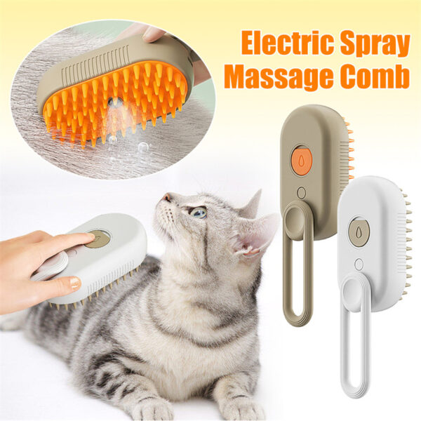 Cat Steam Brush Steamy Dog Brush 3 In 1 Electric Spray Cat Hair Brushes For Massage, Pet Grooming, & Comb Hair Removal