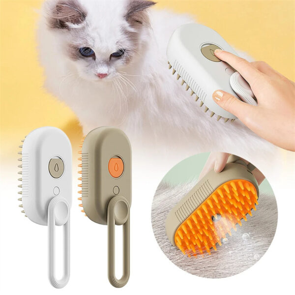 Cat Steam Brush Steamy Dog Brush 3 In 1 Electric Spray Cat Hair Brushes For Massage, Pet Grooming, & Comb Hair Removal - Image 8