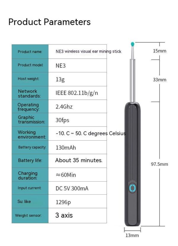 Wireless Smart HD Endoscope Luminous Ear Pick Ear Picking Tools - Image 5