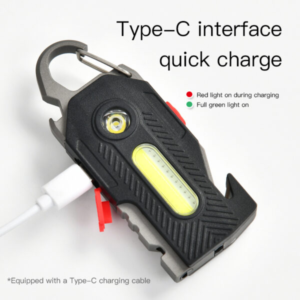 Multifunctional Charging Emergency Light Convenient Keychain Work Light COB High Brightness Maintenance Light Outdoor Camping LED Light - Image 4