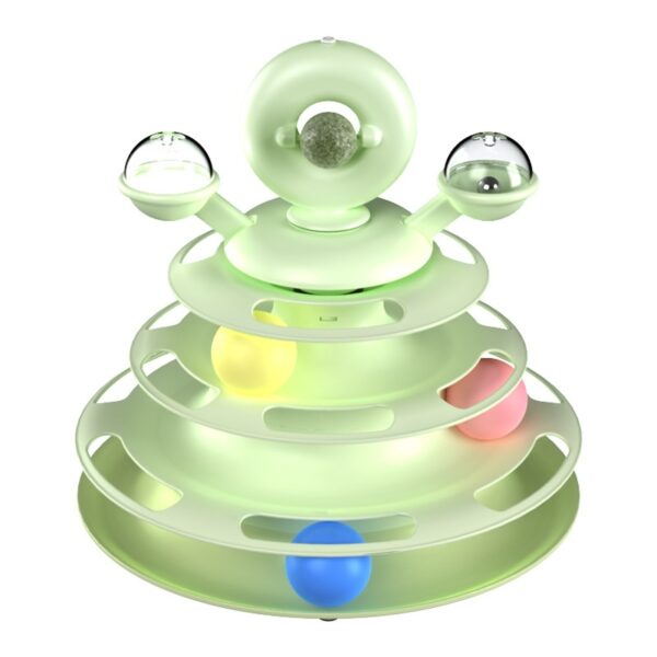 4 Levels Cat Toy Tower Turntable Roller Balls Toys Interactive Intelligence Pets Toys Training Track Puzzle Funny Games Accessories Pet Products - Image 3